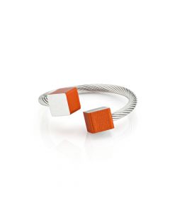 Clic aluminium/stalen ring met oranje accenten, R4O