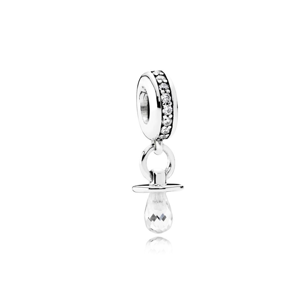 Hoopvol Oneffenheden meesterwerk Pandora zilveren charm met hanger speen met zirkonia's kopen