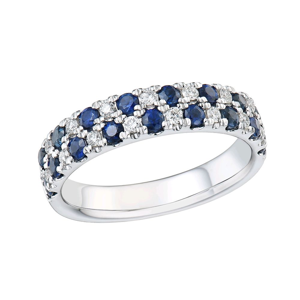 uitgebreid tv Assert Rikkoert witgouden ring met blauw saffier en diamant kopen