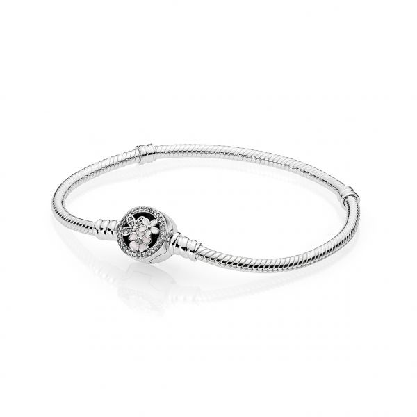 Inschrijven tempo globaal Pandora zilveren armband met bloemensluiting 18 cm. kopen