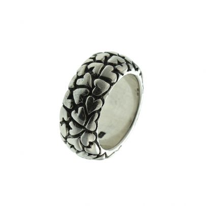 Pandora zilveren ring met hartjes, 224.000.048 Zilver Pandora