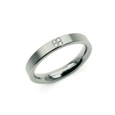 Boccia titanium ring met diamant, 0120-01 Titanium Boccia