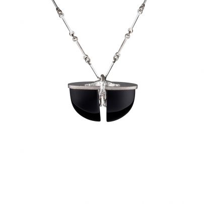 Lapponia zilveren Black Ikaros ketting 43 cm., 663744 Zilver Lapponia