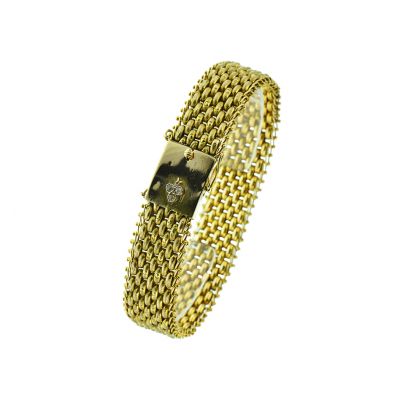 Geelgouden schakelarmband 21,5 cm., Nederland Goud