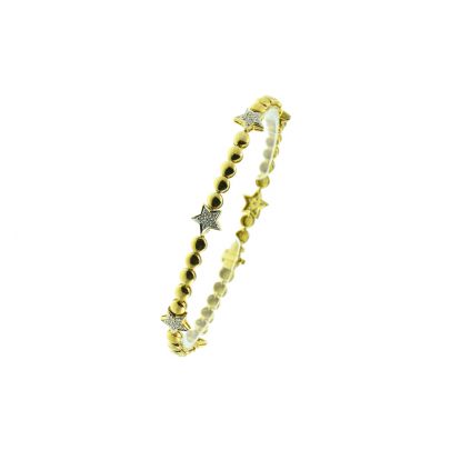 Geelgouden armband met diamant 19 cm. Goud