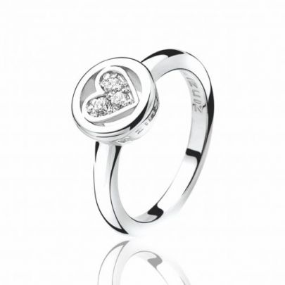 Zinzi zilveren All you need is love ring ring met hartje en zirkonia, LOVER3-54 Zilver Zinzi