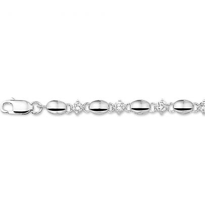 Rikkoert zilveren armband met zirkonia Zilver Rikkoert Huiscollectie