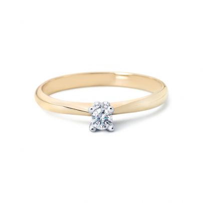 R&C geelgouden ring met diamant, RIN0084-1 Goud RC