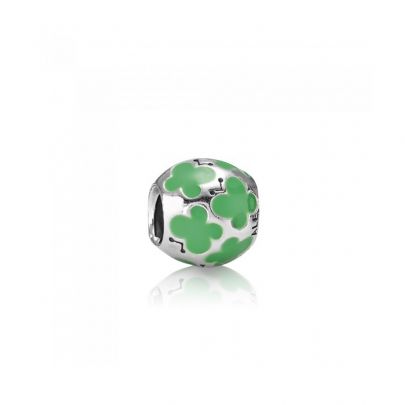 Pandora zilveren charm met vlinders van groen emaille, 790438EN03 Zilver Emaille Pandora