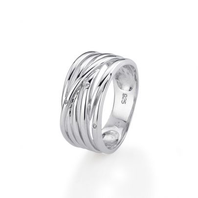 YO Design zilveren Infinity ring met zirkonia, T0643 Zilver YO Design