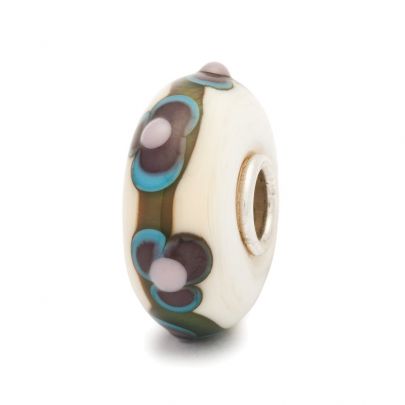 Trollbeads zilveren glaskraal Bloemenwolken, 61428 Zilver Glas Trollbeads