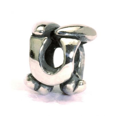 Trollbeads zilveren bedel letter U, TAGBE-10080 Zilver Trollbeads