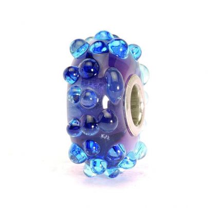 Trollbeads zilveren glaskraal Bruisend blauw, 61332 Zilver Glas Trollbeads