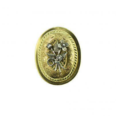 Geelgouden broche met zirkonia Goud