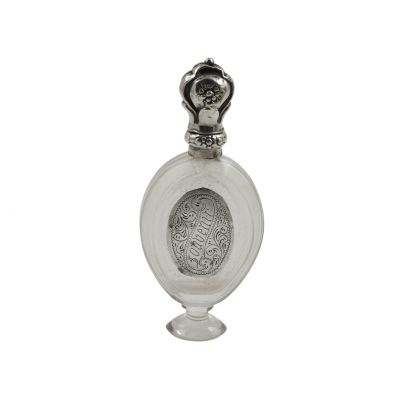 Kristallen parfumflacon, Nederland ca. 1870 Zilver Kristal