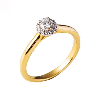 Rikkoert bicolor gouden entourage ring met diamant Goud Rikkoert Huiscollectie