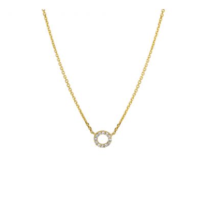 Rikkoert geelgouden ketting met hanger met diamant Goud Rikkoert Huiscollectie