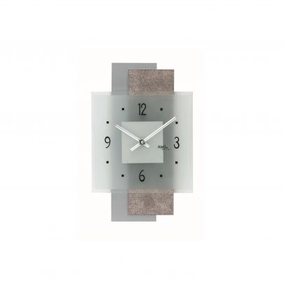 AMS moderne wandklok met quartz-uurwerk, 9443 Aluminium Glas Kunststof AMS