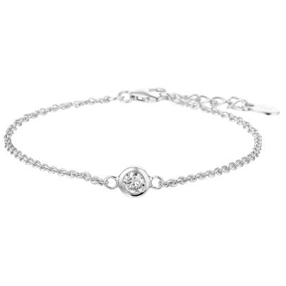 Rikkoert zilveren anker armband met zirkonia 16,5 - 19 cm. Zilver Rikkoert Huiscollectie