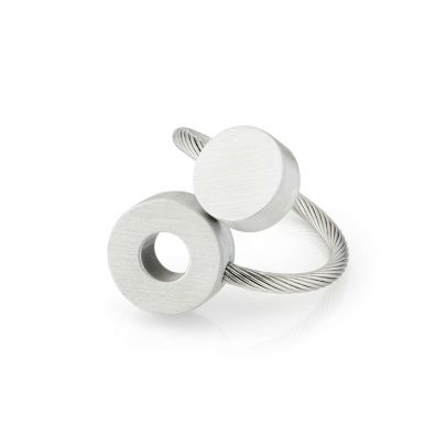 Clic aluminium/stalen ring met cirkels, R3 Aluminium Edelstaal Clic by Suzanne