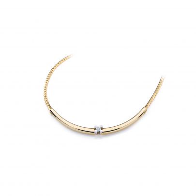 R&C bicolor gouden Camille ketting met diamant 42 cm., CPG0016 Goud RC