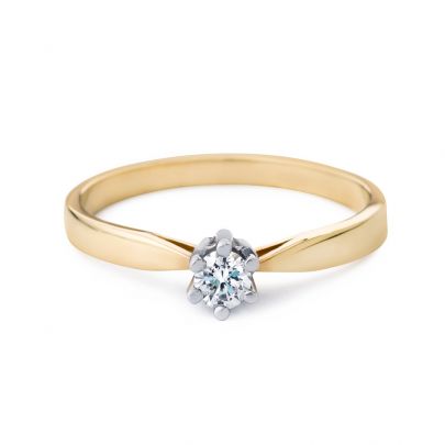 R&C geelgouden ring met diamant, RIN0083S Goud RC