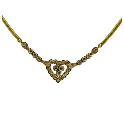 20 kt. Geelgouden choker hart met 45 cm. Goud