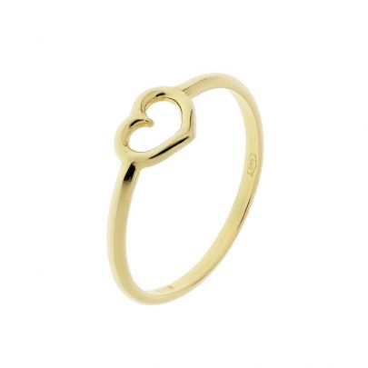 Rikkoert geelgouden ring met hartje Goud Rikkoert Huiscollectie