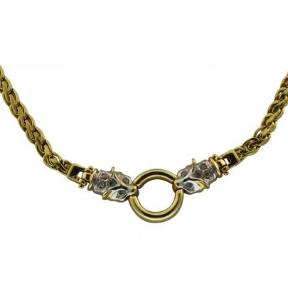 Geelgouden choker met zirkonia 45 cm. Goud