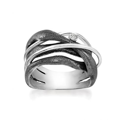 Rabinovich zilveren ring met wit topaas, 70803006 Zilver Rabinovich