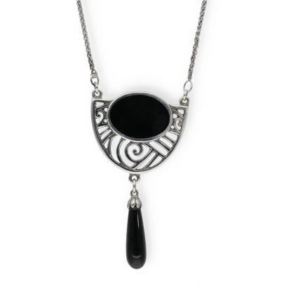 Timeless Classics by GL zilveren ketting met onix 42 cm., 65251 Zilver Timeless Classics by GL