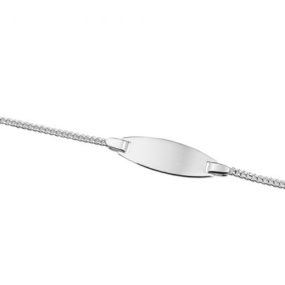 Rikkoert zilveren plaatarmbandje met gourmet schakel 11 - 13 cm. Zilver Rikkoert Huiscollectie