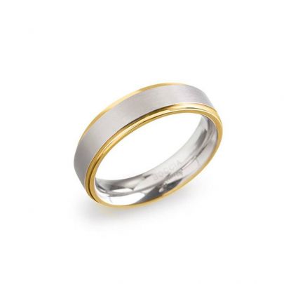 Boccia vergulde/titanium ring, 0134-0564 Titanium Verguld Boccia