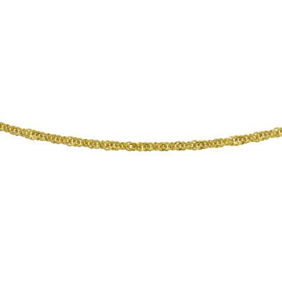 Rikkoert geelgouden/zilveren ketting met Singapore schakel 45 cm. Goud Zilver Rikkoert Huiscollectie