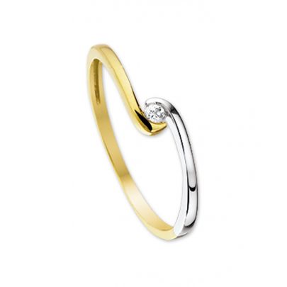 Rikkoert bicolor gouden ring met zirkonia Goud Rikkoert Huiscollectie