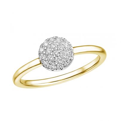 Rikkoert bicolor gouden entourage ring met diamant Goud Rikkoert Huiscollectie