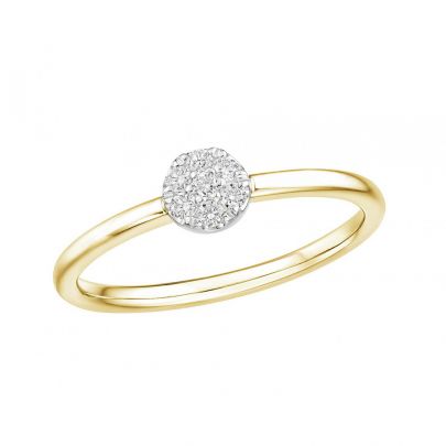 Rikkoert bicolor gouden entourage ring met diamant Goud Rikkoert Huiscollectie