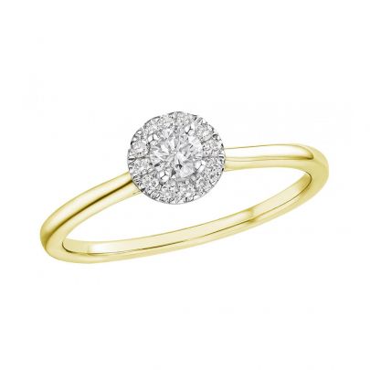 Rikkoert bicolor gouden entourage ring met diamant Goud Rikkoert Huiscollectie