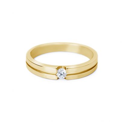 R&C geelgouden ring met diamant, RIN0124GG Goud RC