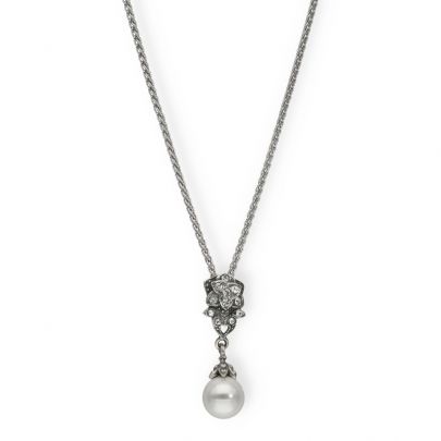 Timeless Classics by GL zilveren ketting met parel en zirkonia 42 cm., 25131 Zilver Timeless Classics by GL