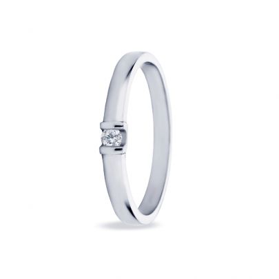 Miss Spring witgouden Noa ring met diamant, MSR524WG-DI-54 Goud Miss Spring