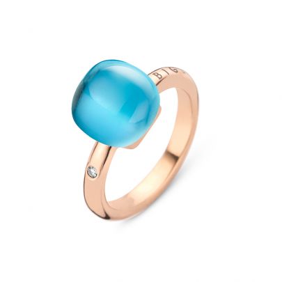 Bigli Mini Sweety roségouden ring met topaas en diamant, 20R88RBTMPTURCH Goud Bigli