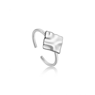 Ania Haie zilveren Crush Square Adjustable ring, R017-02H Zilver Ania Haie