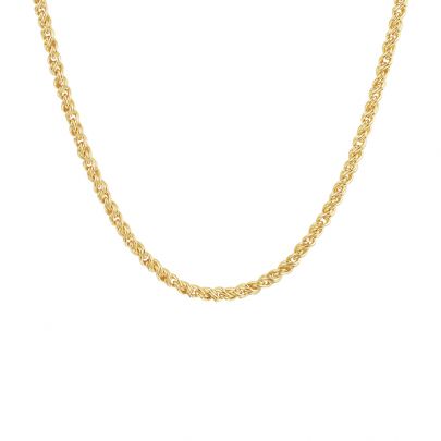 Rikkoert geelgouden/zilveren ketting met draad schakel 45 cm. Goud Zilver Rikkoert Huiscollectie