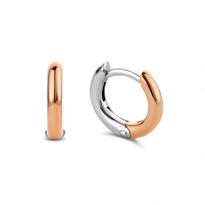 Ti Sento zilveren/rosé vergulde creolen, 7811SR Zilver Verguld Ti Sento