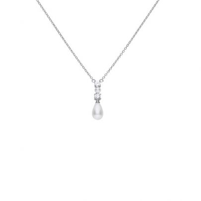 Diamonfire zilveren ketting met parels en zirkonia's 45 cm., 6.310.311.082 Zilver Diamonfire