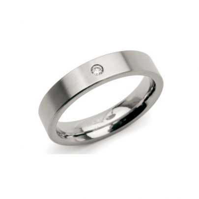 Boccia titanium ring met diamant, 0121-0451 Titanium Boccia