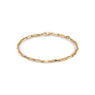 Monzario geelgouden schakelarmband 19 cm., 866A GEEL Goud Monzario