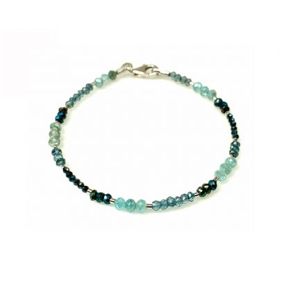 Stones in Style zilveren armband met blauwe edelstenen 19 cm., B-20-13078 Zilver Stones in Style