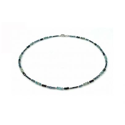 Stones in Style zilveren ketting met blauwe edelstenen 45 cm., N-20-13078 Zilver Stones in Style